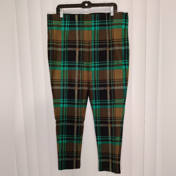 slim factor Pants - Slim Factor by Investments Plaid leggings size XL